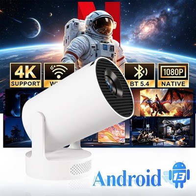 Native 1080P 4K Supported Projector WiFi 6 BT 5.4 Android 13 Home Cinema
