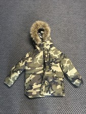 Zara Boys Reversable Puffer Winter Camouflage Parka - Size 6