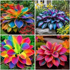 Mixrug 302 Hosta Seeds Rainbow for Planting Outdoors,Rainbow Neon Mixed
