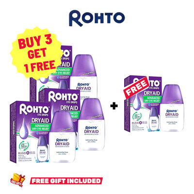 BUY 3 FREE 1 Rohto Advanced Cool Aid Drops Restore Moisture Relief Dry Eyes 10ml