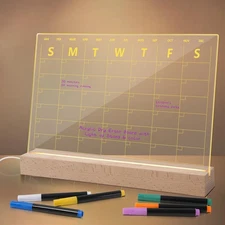 Acrylic Calendar for Desk, Clear Dry large(13x9"), Board 