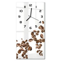 Glas-Wanduhr Im Hochformat FüR BüRo Kaffeebohnen Schwarze Zeiger 30X60 Cm