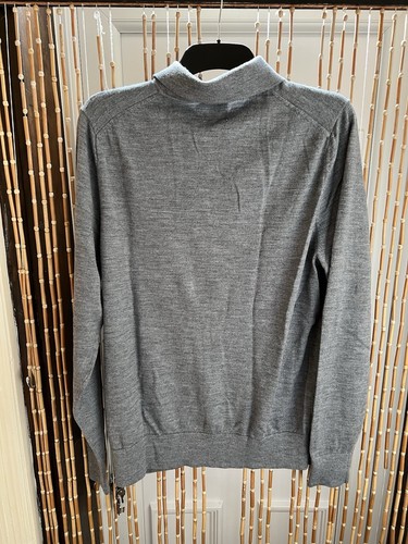Calvin Klein Mens xl Grey 1/4 Zip Fine Knit Long sleeve Jumper 22” Pit To Pit - Picture 5 of 14