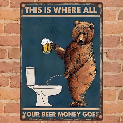 2D Flat,Vintage Tin Metal Signs Home Décor 8x12 Wall ''This is Where All Your Bee