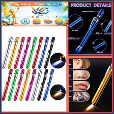 16 Pack LED Pen Lights with Pupil Gauge for Nurses Assorted Colors