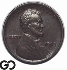 1913-D Lincoln Cent Wheat Penny, Scarcer Denver Date, Choice AU+