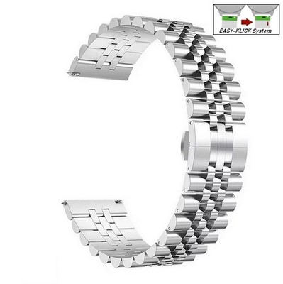 Easy-Klick Jubilee Edelstahl Uhrenarmband Modell Hannover silber 20 mm