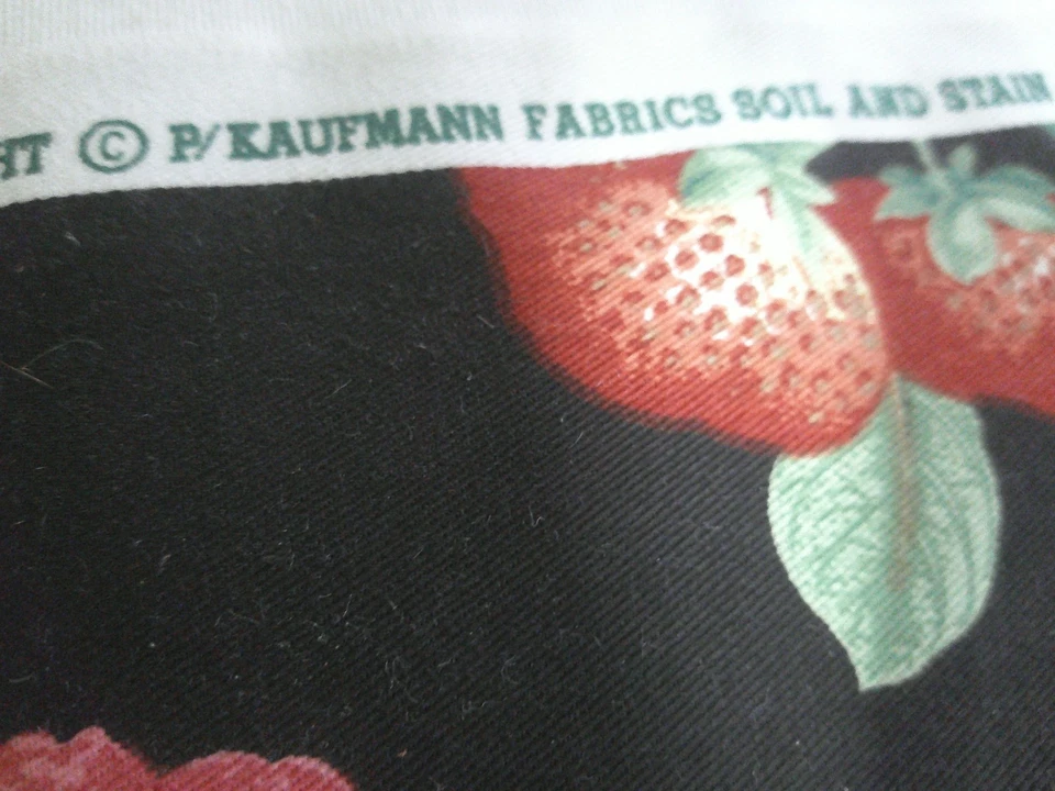 Винтажный цветочный P Kaufmann черный молотый розовые/синие/зеленые/красный хлопок смесь лоза - Изображение 3 из 4