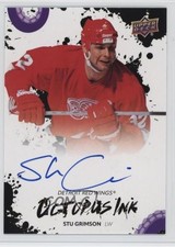 2025 Upper Deck Detroit Red Wings Centennial Octopus Ink Stu Grimson Auto 11jd