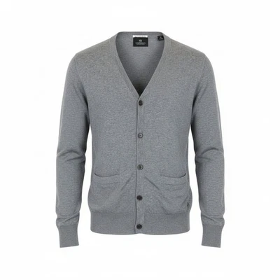 SCOTCH & SODA Ams Couture Sweatshirt Homme Gris Coton Manche Longue Gilet - Photo 1/4