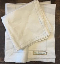 Pure Irish Linen Tablecloth 50”x68” & 6 Napkins 16”x16” NWT White Hemstitch