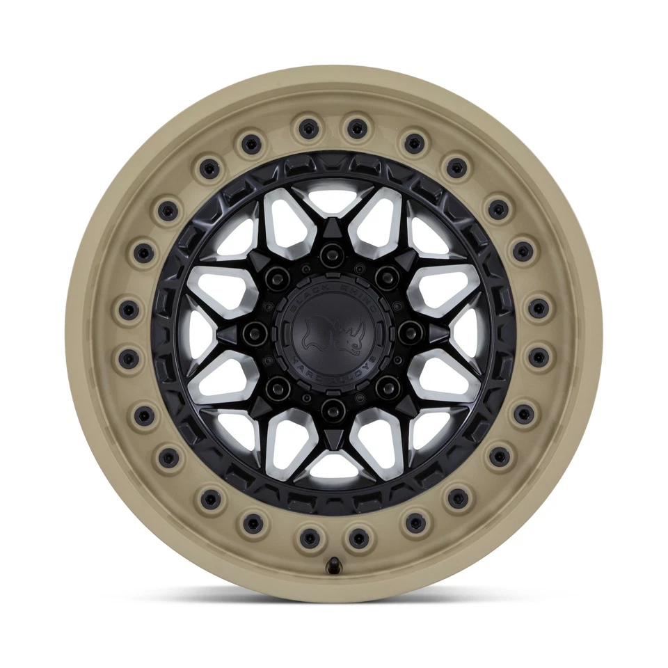 Llanta negra Rhino Alpha 17x9 6x5,5 negro mate labio arena 17" -12 mm para Ford Toyota Foto 3 de 4