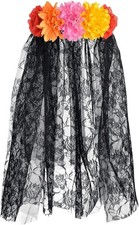 Day of the Dead Veil Dia Muertos Fancy Dress Halloween Adult Costume Accessory