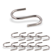 10x S-Haken aus Metall, St&auml;rke 2mm, L&auml;nge 27mm zur Abh&auml;ngung an Deckenclips
