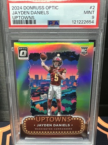 2024 Jayden Daniels Donruss Optic RC PSA 9 ‘Uptowns’ Rookie #2