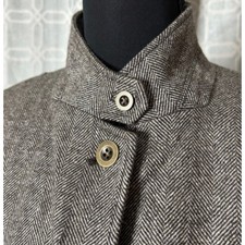Gap Wool Blend Herringbone Blazer Jacket 8 Brown Equestrian Heritage Academia