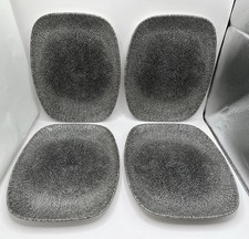 X4 Churchill Studio Prints rechteckige / längliche Teller Raku Quarz schwarz 26,5 cm