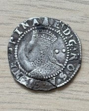 Tudor England Elizabeth I Half Groat (Twopence) Silver Coin M.M Bell