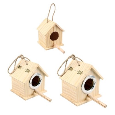 Wooden Birds House Pet Parakeet Cockatiel Breeding Nesting Cage Box Decor