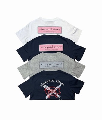 Vineyard Vines Boys Size 7 -4 Pack Short Sleeve T-shirts Blue,gray &white NWT