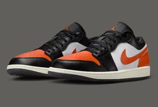 Nike Air Jordan 1 Low Shoe Shattered Backboard Orange Black 553558-081 Men's NEW