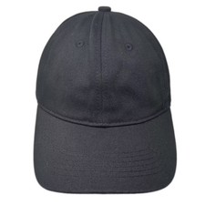Black Baseball Cap Hat M Adjustable Slideback Plain Cotton Solid Blank Dad Hat