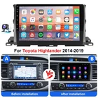 10.1" Car Stereo 4+64G For 2015-2019 Toyota Highlander Carplay Android14 GPS AHD