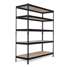 Pro Series 5-Tier Steel Garage Storage Shelving Unit in Matte Black with HDF Rac