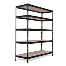 Pro Series 5-Tier Steel Garage Storage Shelving Unit in Matte Black with HDF Rac