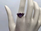 Vintage Amethyst Garnet Sterling 925 Cocktail "STS" Ring 2.9 g Size 9