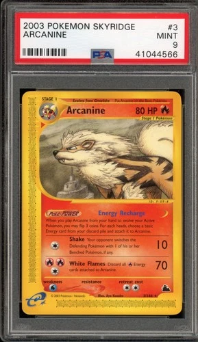 Pokemon Arcanine Skyridge NON Holo Rare #3 PSA 9 Mint