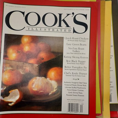 Cook's Illustrated Magazine various years 2006-2010 Lot of 10 Issues Used Good
