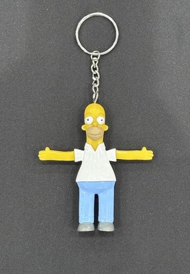 The Simpsons Homer Bendable & Posable Toy Keychain Figure 2002 NJ Croce