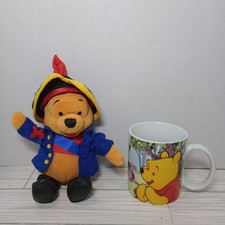 Disney Winnie The Pooh Pirate Pooh Mini Bean Bag Beanie 8" Plush  10oz Pooh Mug