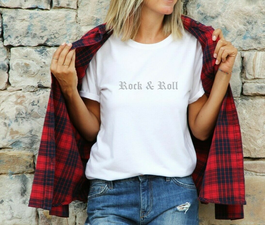 Ladies T Shirt Rock Roll cute Woman's Music top rockabilly