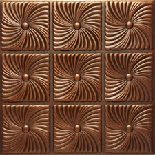 Ceiling Tiles, Glue Up, Styrofoam, PRATO* 20" x 20" Antique Copper
