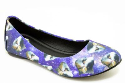 T.U.K. A8946L TUK Ballerina Cat in Space Print Flat Pump