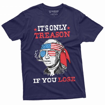 Men's Funny George Washington Cool 4th of July Tee Shirt Independence day Tee