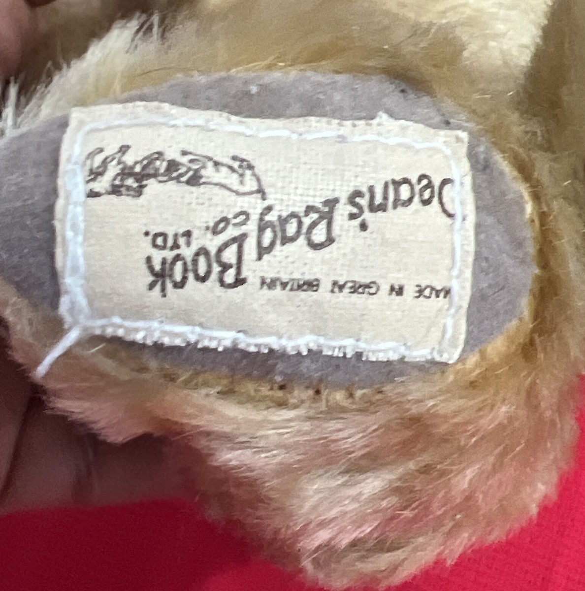 Deans Rag Book Artist Bear Dennis Made Great Britain Mohair Glass