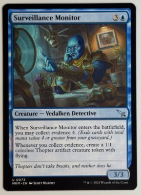 MTG Murders at Karlov Manor U Surveillance Monitor #0073a WHITE VARIANT