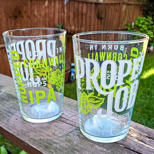 1 x New PROPER JOB Cornish IPA Pint Glass Bar Pub Mancave CA Marked 'B-Day Gift' - Picture 3 of 17