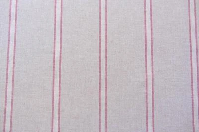 FRENCH Stamford Stripe Linen Fabric Red 280cm Wide Curtain Blind Upholstery