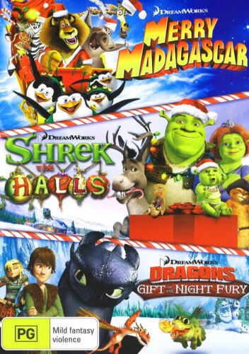 503A NEW SEALED MADAGASCAR + SHREK + DRAGONS GIFT OF THE NIGHT FURY DVD R4 - Picture 1 of 2