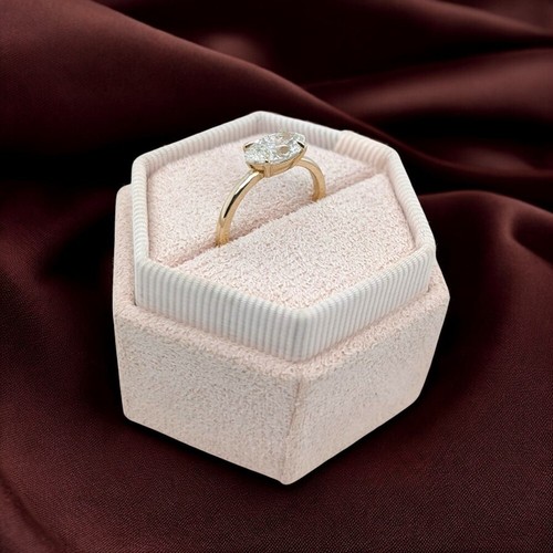 Anillo de boda de oro amarillo para mujer 14k marquice 1,25 quilates IGI diam... - Imagen 6 de 13