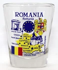 ROMANIA EU SERIES LANDMARKS AND ICONS COLLAGE SHOT GLASS SHOTGLASS