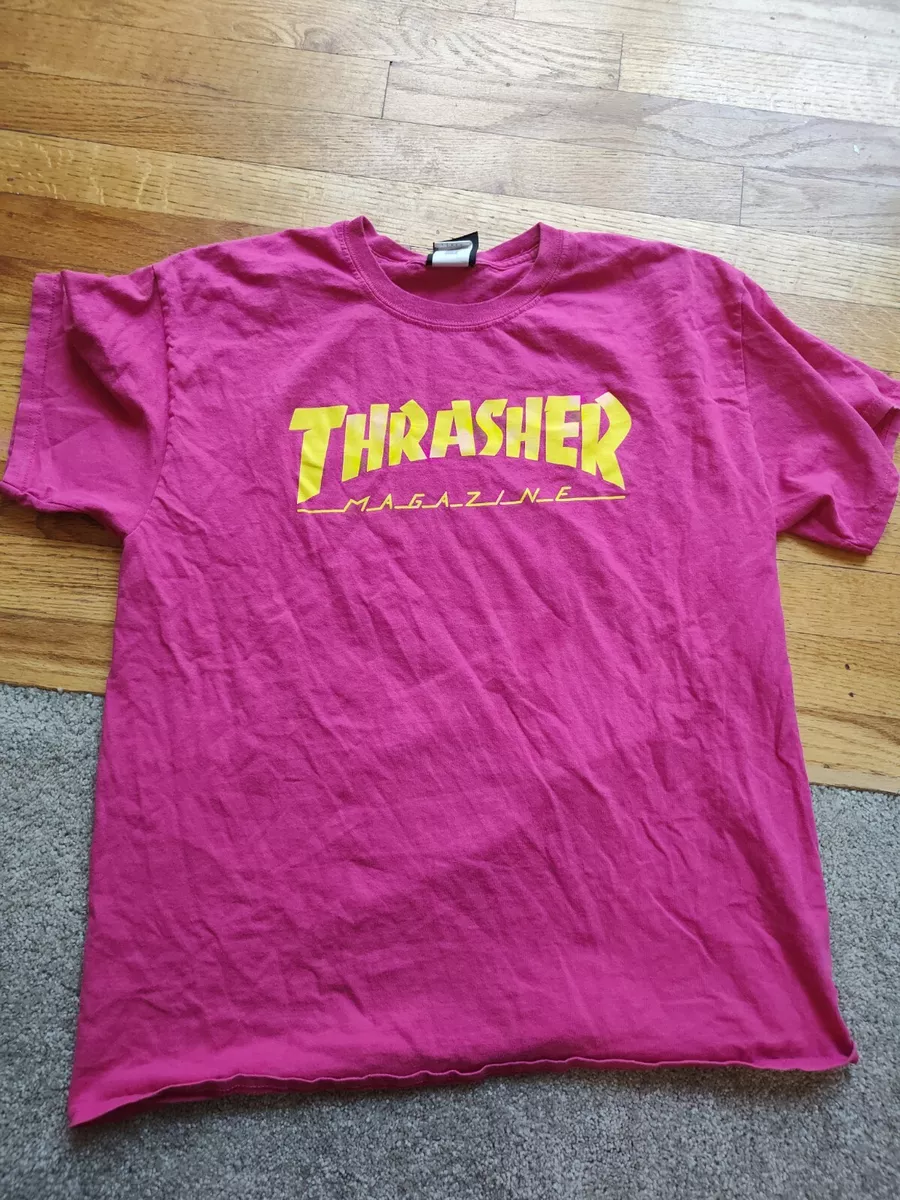Pink and yellow clearance thrasher t shirt