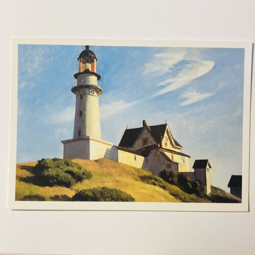 Vintage Postcard Lighthouse At Two Lights, Edward Hopper Canvas Art Print MMA P2 - Imagen 1 de 2
