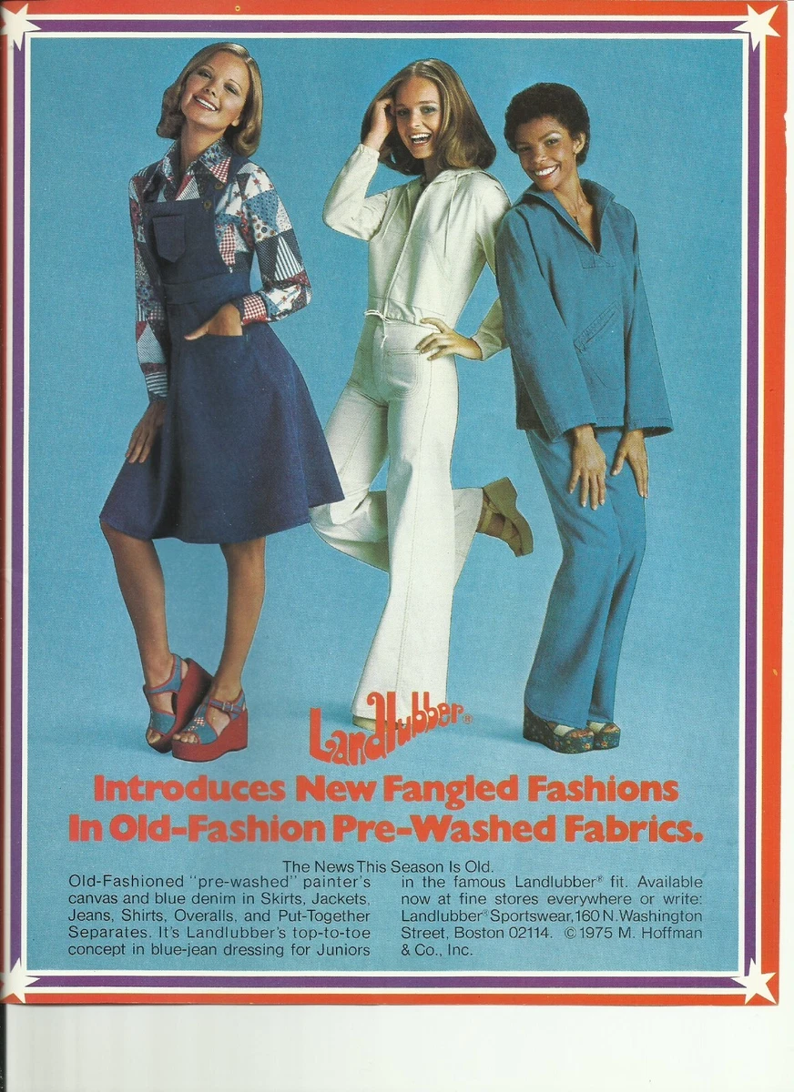 1975 Landlubber Ladies 70s Fashion print Ad Bell bottoms Magazine print AD  VTG