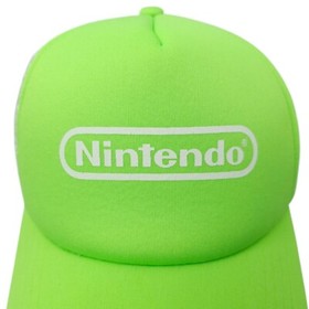 Nintendo Logo Mesh Snapback Cap Trucker Baseball Foam Hat NES Neon Green NEW
