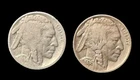 1934 and 1936 Buffalo Nickel Circulated Slightly Toned